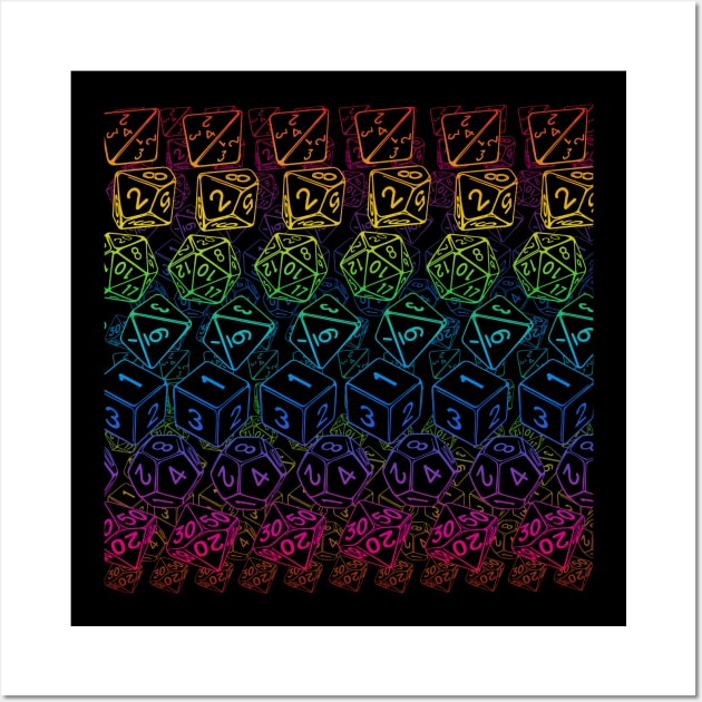 Dice Pattern D20 Rainbow Wall Art by CrowleyCreations